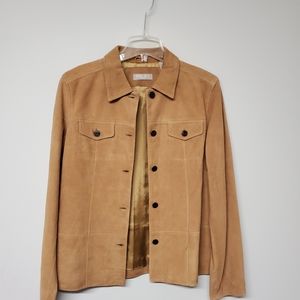 Kate Hill Brown 100% Suede Leather Jacket 8 NWT
